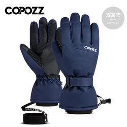 Copozz Premium Insulated Winter Gloves - Waterproof, Thermal Protection - XXL (Navy blue)