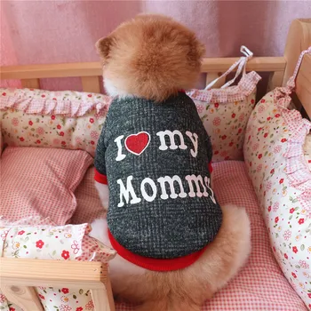 

Autumn Winter Pet Dogs Clothes Velvet Warm Sweater Printed Denim Pet Vest Pullover Dog Clothing Coats & Jackets