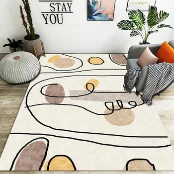 

Natural Living Room Carpet Rug Nordic Modern Geometric Abstract Floor Rug Area Center Hallway Tapis Cuisine Home Decor AD50CA