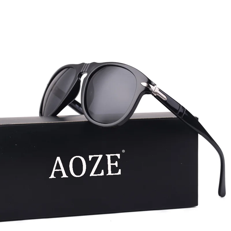 AOZE, классические, Ретро стиль, пилот, steve mcqueen, поляризационные, стильные, мужские солнцезащитные очки, дизайн вождения, солнцезащитные очки, oculos de sol, UV400