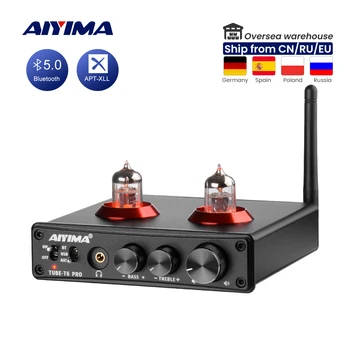 AIYIMA T6 PRO HIFI 진공관 프리앰프, 헤드폰 앰프, 블루투스 프리앰프 APTX-LL, 패시브 스피커 앰프용 USB DAC