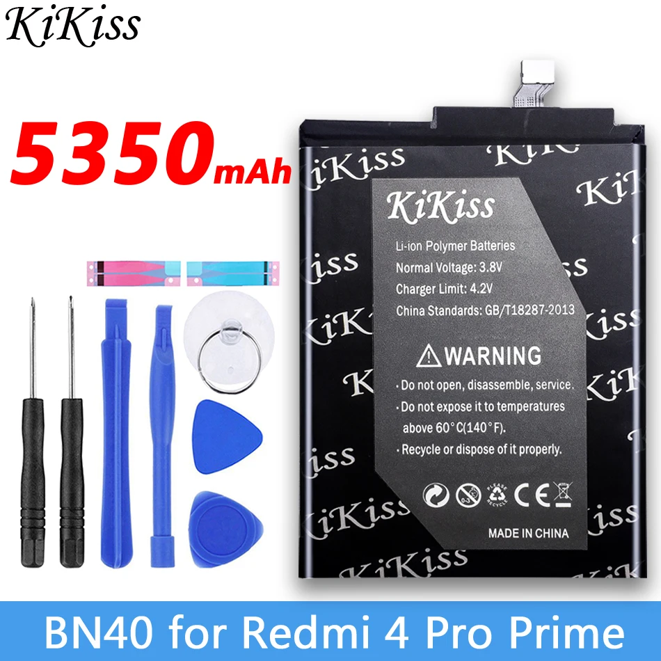 Бесплатный инструмент KiKiss аккумулятор BM47/BN40/BN44 для Xiaomi Redmi 3 3S 3X/Redmi 4X/Redmi 4 Pro Prime 3g ram 32G rom/Redmi 5 Plus - Цвет: BN40