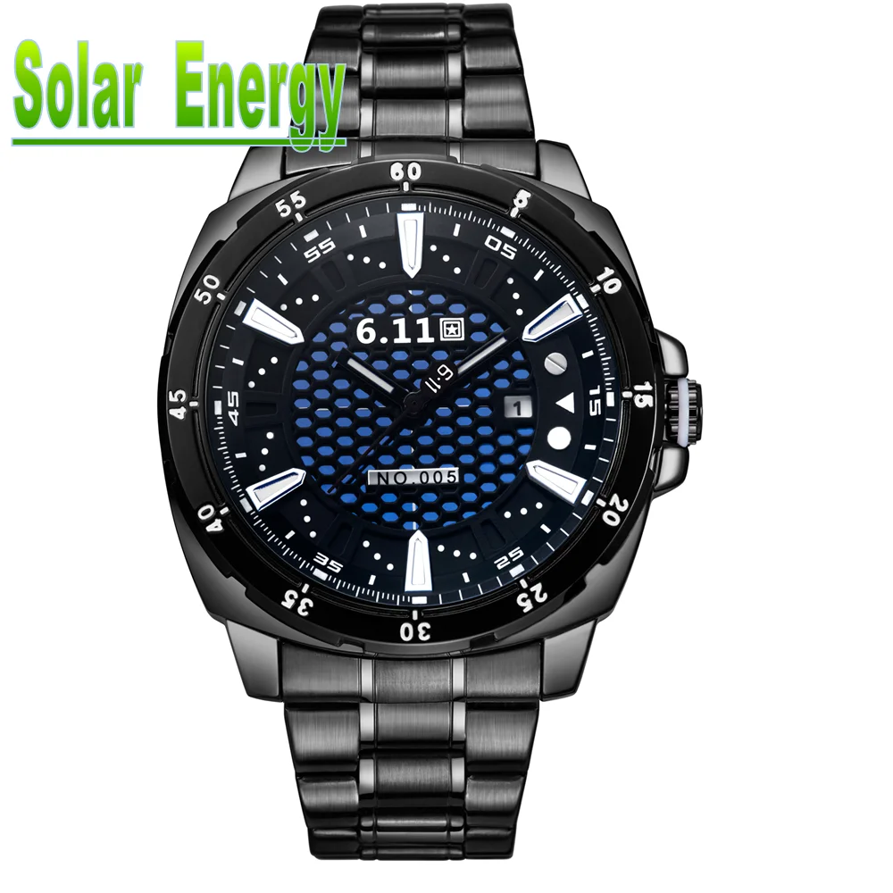 6,11 Брендовые часы мужские с солнечной энергией reloj macsulino light energy кварцевые часы со стальным ремешком водонепроницаемые часы с календарем Мужские