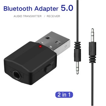 

One-click Switching Bluetooth 5.0 Adapter USB Transmitter Receiver 2 in 1 3.5mm Stereo Audio Adapter Wireless Digital Devices