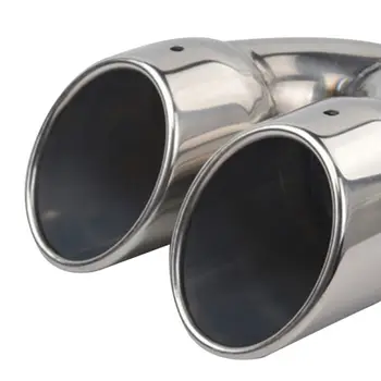 

Muffler exhaust Dual Exhaust Tip Tailpipe 2.5 Inch Inlet 3" outlet 8.1" Length Polished Stainless 1.2mm Thickness (Double Wall
