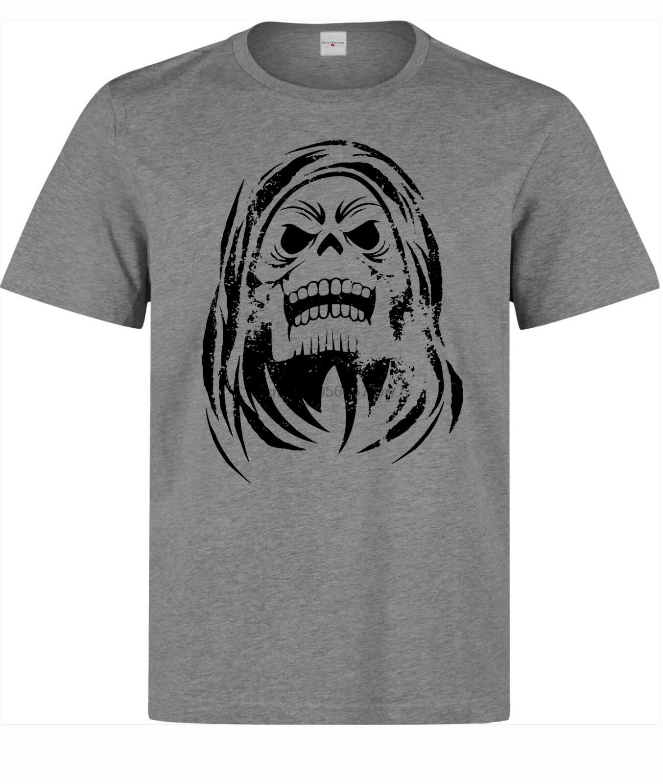 He Man And The Masters Of Universe Skeletor Stencil men grey t shirt(2) |