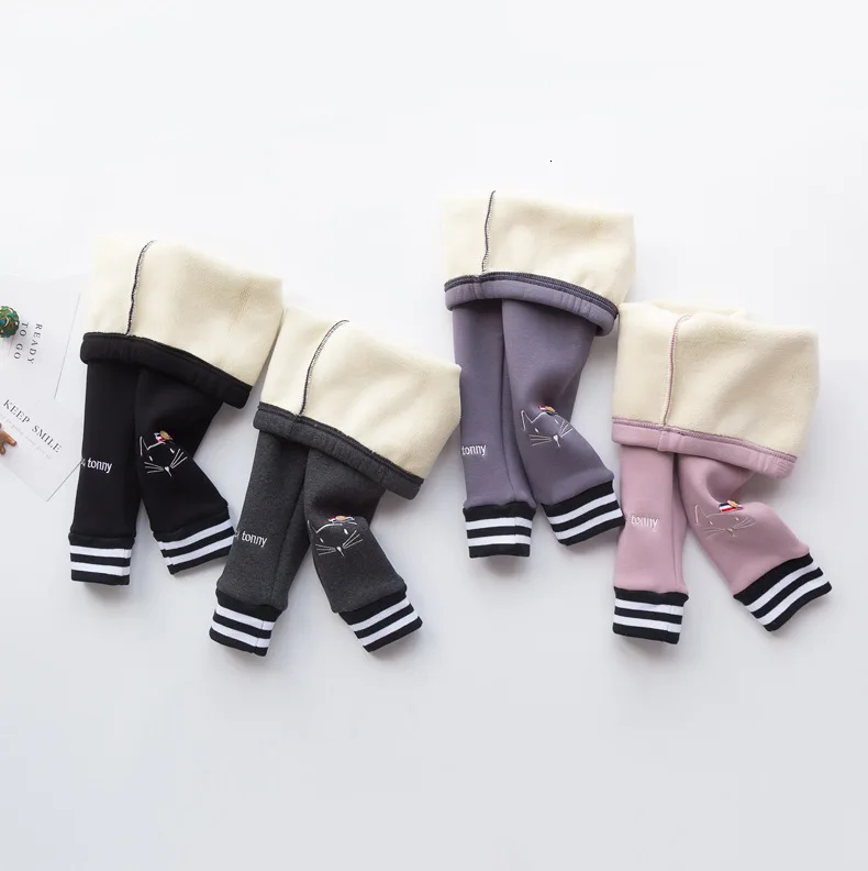 Girls Winter Leggings for Baby Girls Children Warm Trouser Kids Fashion Cotton Sute Thick Velvet Pants Clothing Toddler 2-6Y