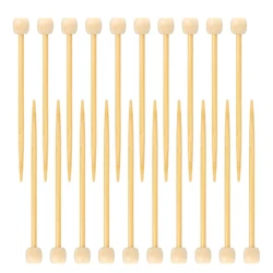 Mini aiguilles à tricoter en bambou lisse 6Mm, 20 pièces, fil de laine, positionnement, fabrication artisanale pour débutants 