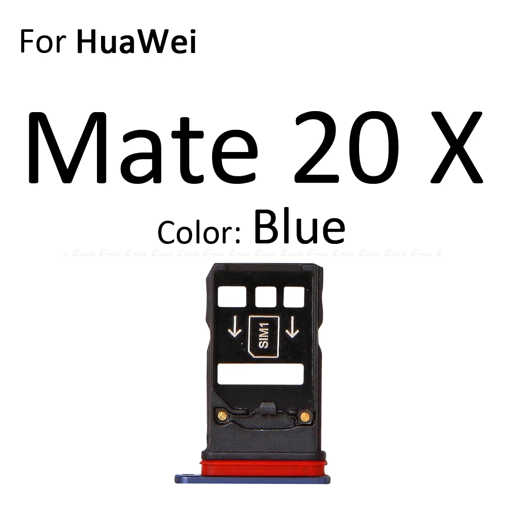 Micro SD sim-карта слот, разъем для лотка адаптер Коннектор кард-ридера для HuaWei mate 20 Pro X 20X Lite контейнер держатель запасные части - Цвет: For Mate 20 X Blue