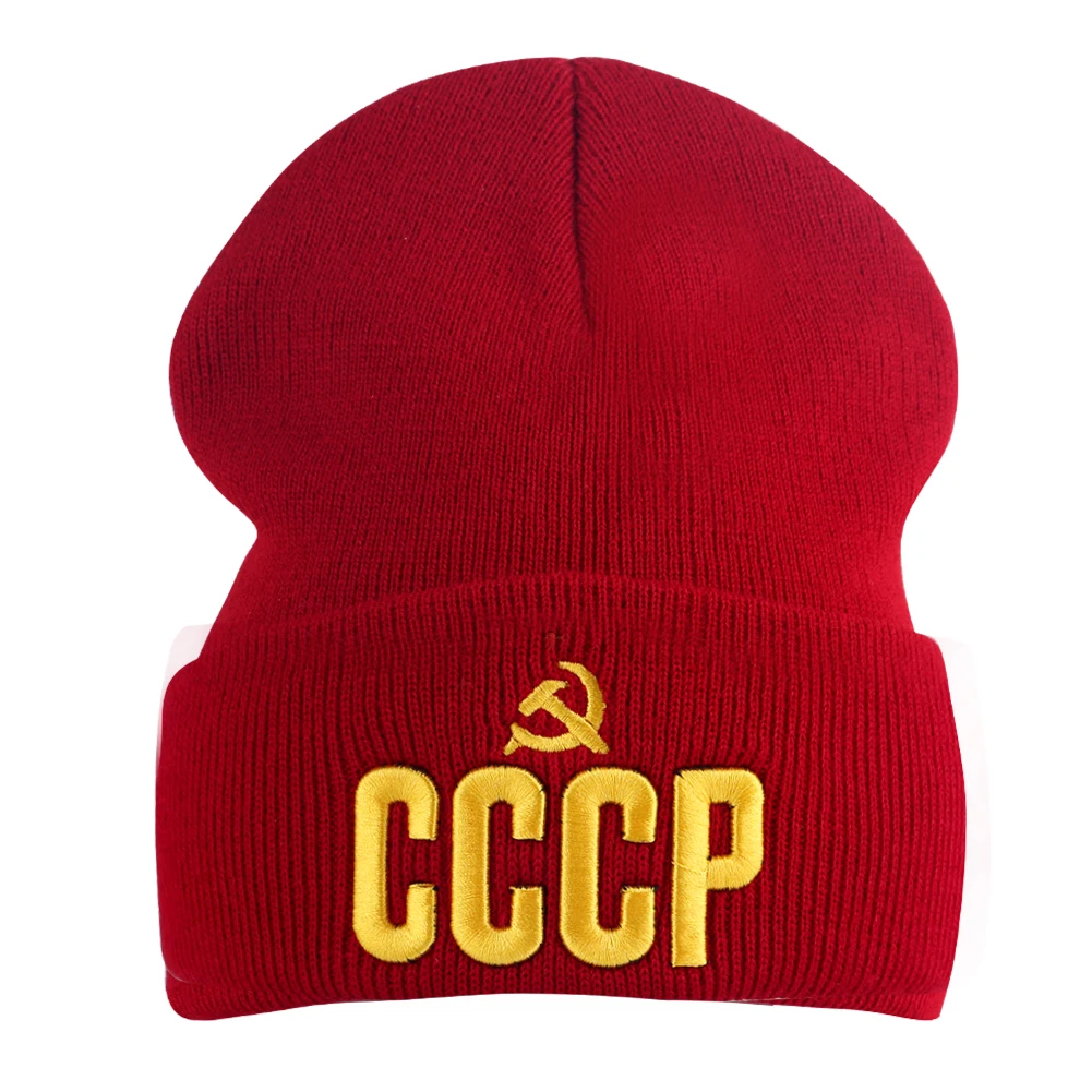 Мужской осенний трикотаж, надписи Cccp, русские шапочки, женские короткие зимние тонкие шапки, одноцветные шапки с холодной вышивкой Skullcap Skullies для мальчиков