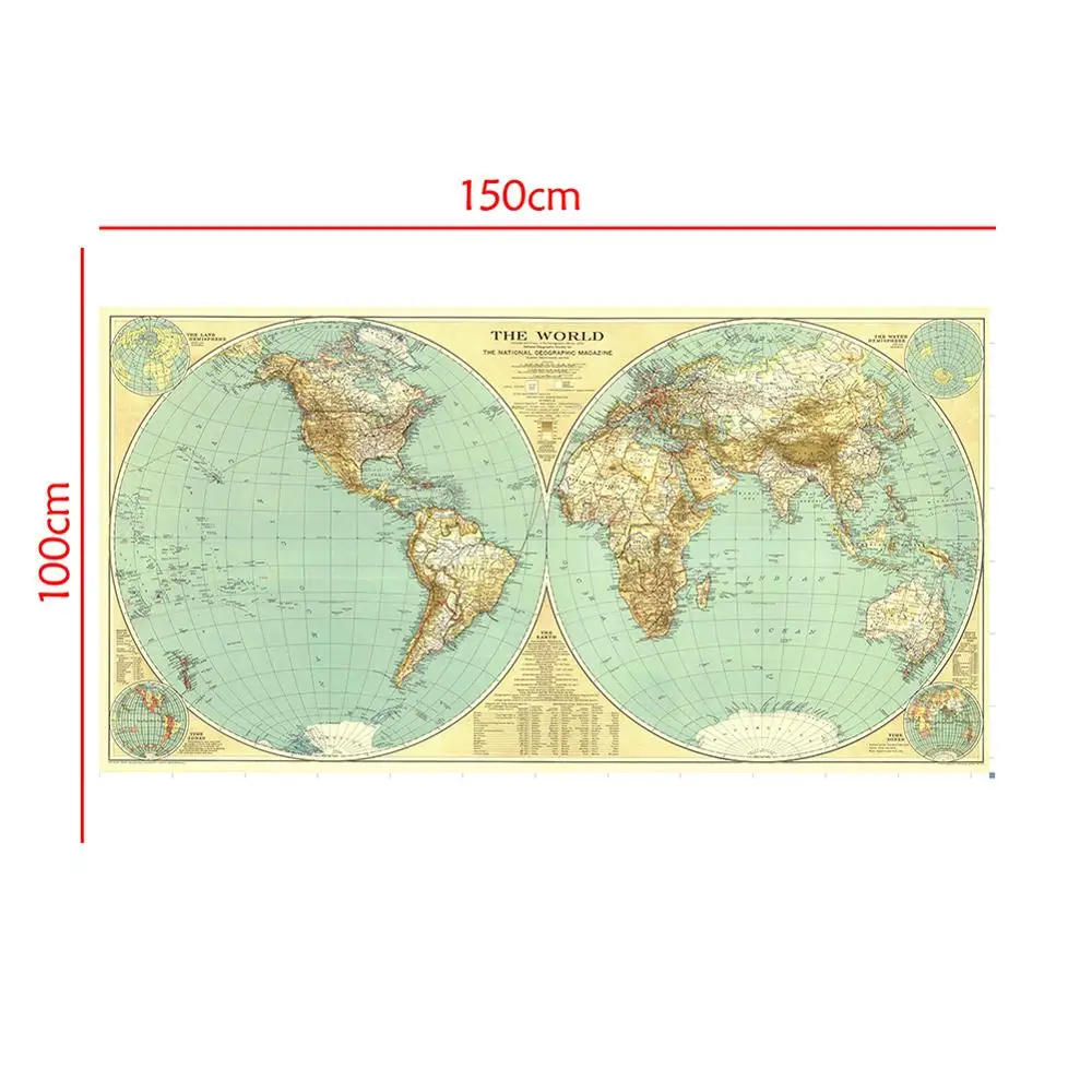 

The Earth Elevation Profile 150x100cm World Map with Time Zones No National Flags For Culture And Travel