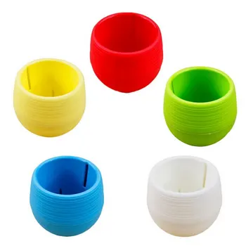 

Cute Mini Flower Pots Colourful Round Plastic Plant Flower Pot Planters For Succulents Flowerpots Indoor Herbs Garden Home 4PC