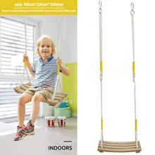 Balançoire plate en bois à corde réglable, siège, jardin et Patio, balançoire suspendue, jeu de sport de plein air d'été pour enfants