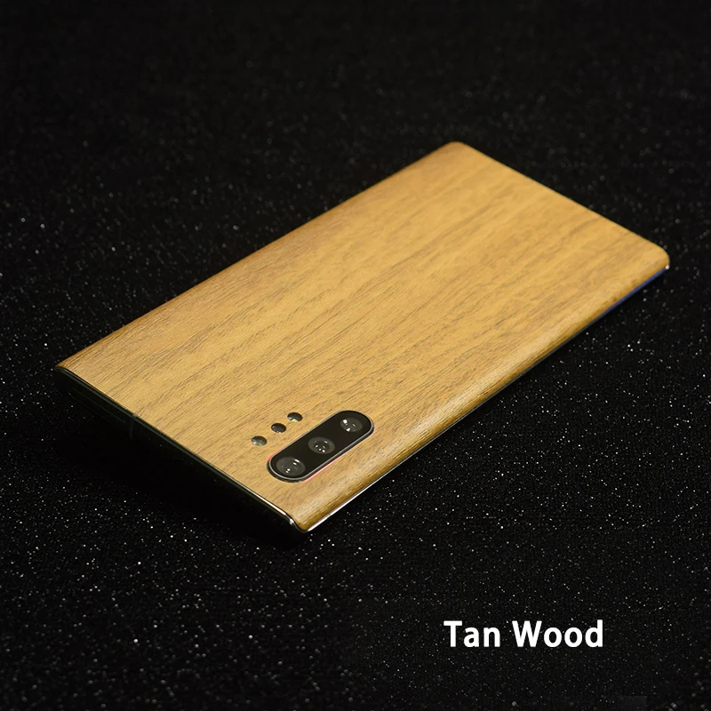 3D углеродное волокно/кожа/дерево скины Телефон задняя наклейка для SAMSUNG Galaxy Note 10 Plus Note 10 A60 A80 Прозрачный матовый стикер - Цвет: Tan Wood