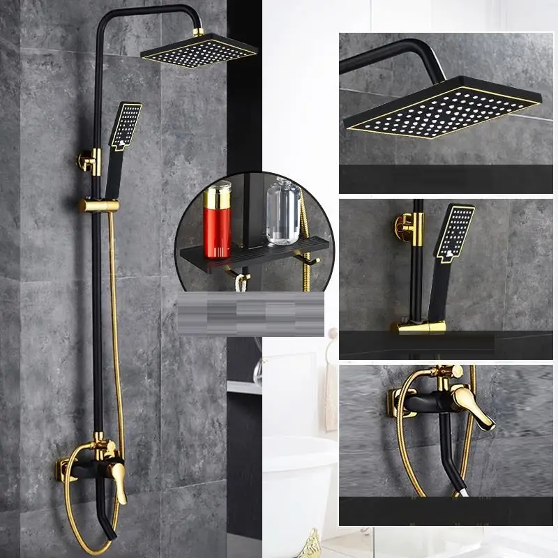 Douchette Banheiro Choveiro Columna Панель Conjunto De углублённые встраиваемые Preto Duschset Chuveiro Eletrico душ Ducha Ванная комната душа