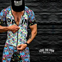Love The Pain Man Cycling Skinsuit Triathlon Outfit Summer Short Bike Cycling Jersey Set MTB Bicycle Clothes Suit Ropa Ciclsimo 1
