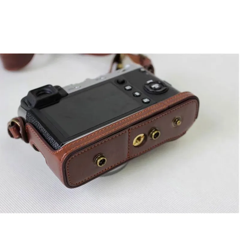 Винтажный чехол для камеры из искусственной кожи для Fujifilm X100F Fuji X100F, сумка для камеры, дизайн с открытой батареей+ ремешок+ чехол для аккумулятора