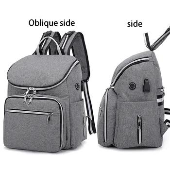 

Baby Nursing Food Earphone Port Multi Pocket Diaper Bag Nappy Travel Backpack Fashion Outdoor Mummy Maternity Bottle Holder