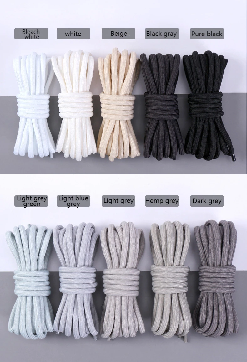 1 Paar runde Schnürsenkel Coconut 350 Black Angel 700 Klassische Schnürsenkel, eng gewebt, verhaken die Schnürsenkel nicht für Turnschuhe – Detail 2