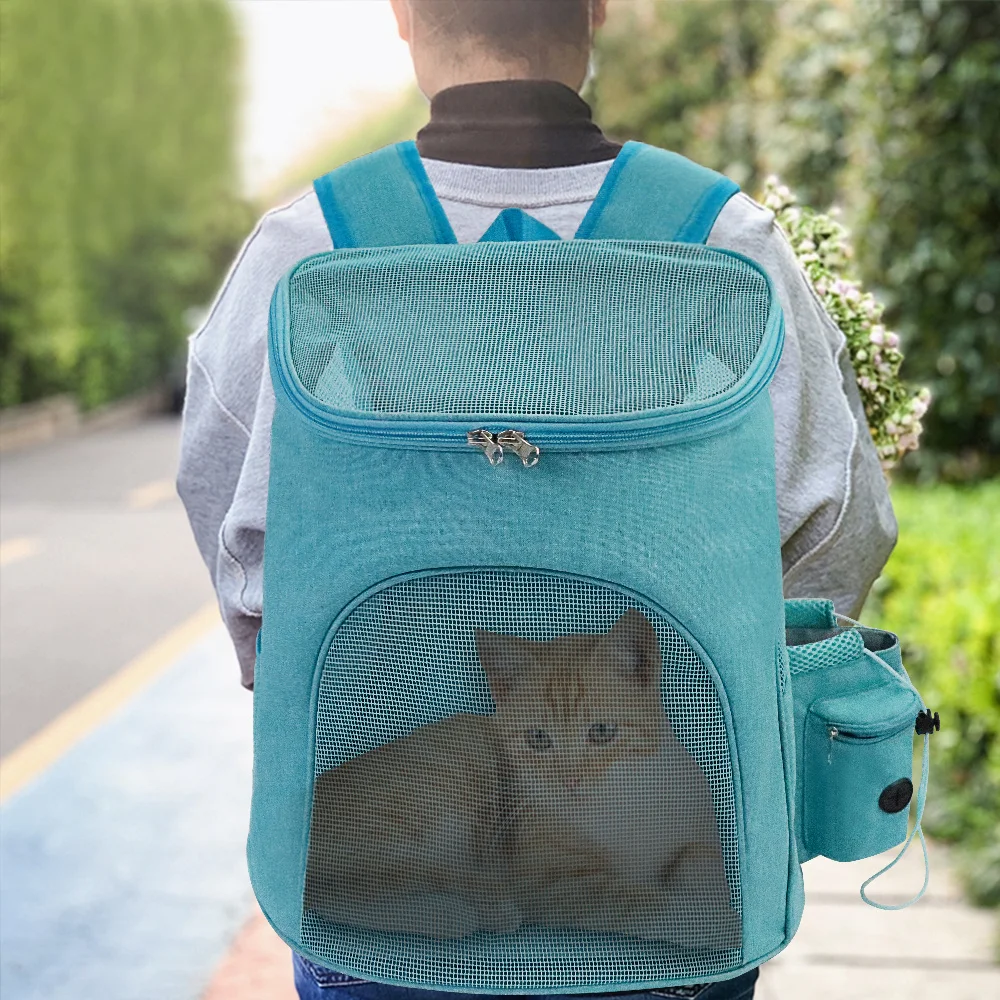 Dog Backpack Carrier, Pet Carrier Bag with Mesh for Small Dogs Cats Puppies, Comfort Cat Backpack Bag Airline Approved for Hikin