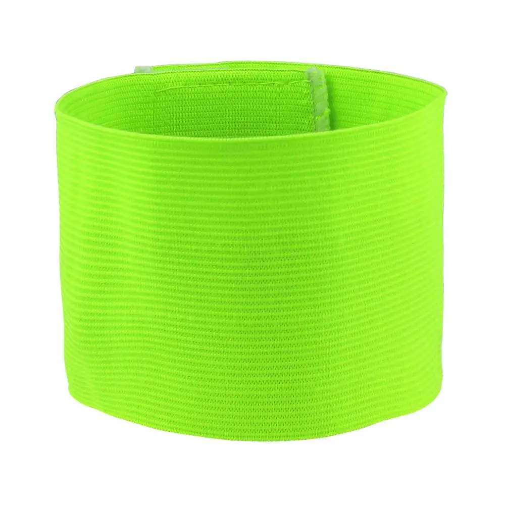 fluorescent green 5 шт DIY уличные командные спортивные группы футбольные нарукавники ширина 8,5 см регулируемые полосы для игрока капитан нарукавники на заказ фитнес логотип - Цвет: fluorescent green