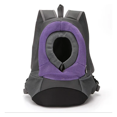 Purple Backpack Собака Дорожная сумка передняя сумка голову двойная сумка рюкзак для маленькая собака на открытом воздухе нейлон Портативный Обувь с дышащей сеткой сумки для домашних питомцев - Цвет: Purple Backpack