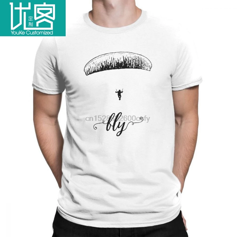 

Paragliding T Shirts Simple Comfortable Men Paraglider Tee Shirts Purified Cotton T-Shirts Short Sleeved Round Collar Big Size
