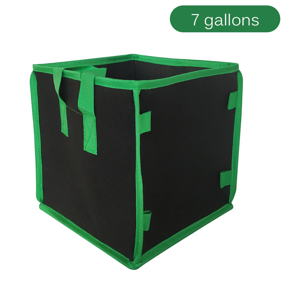 7 Gallon Переносной для растений контейнер с двойной ручкой черный Открытый Садовые принадлежности квадратный нетканый растительный мешок - Цвет: 7 Gallon