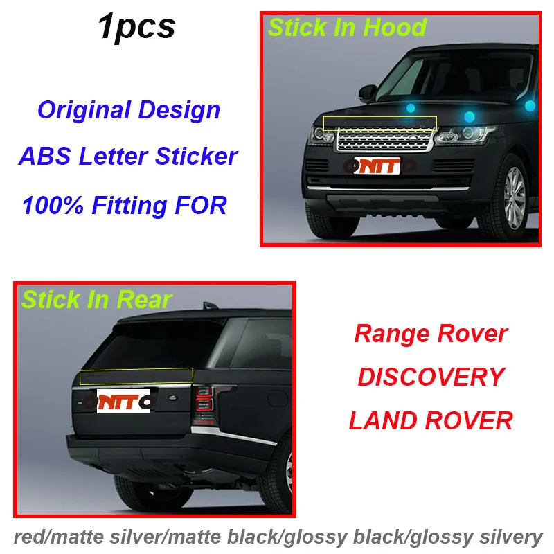 

1pcs Car Styling Letter Front Hood Sticker Rear Trunk Boot Decal Label Glossy black/matte silvery/red/black/silvery