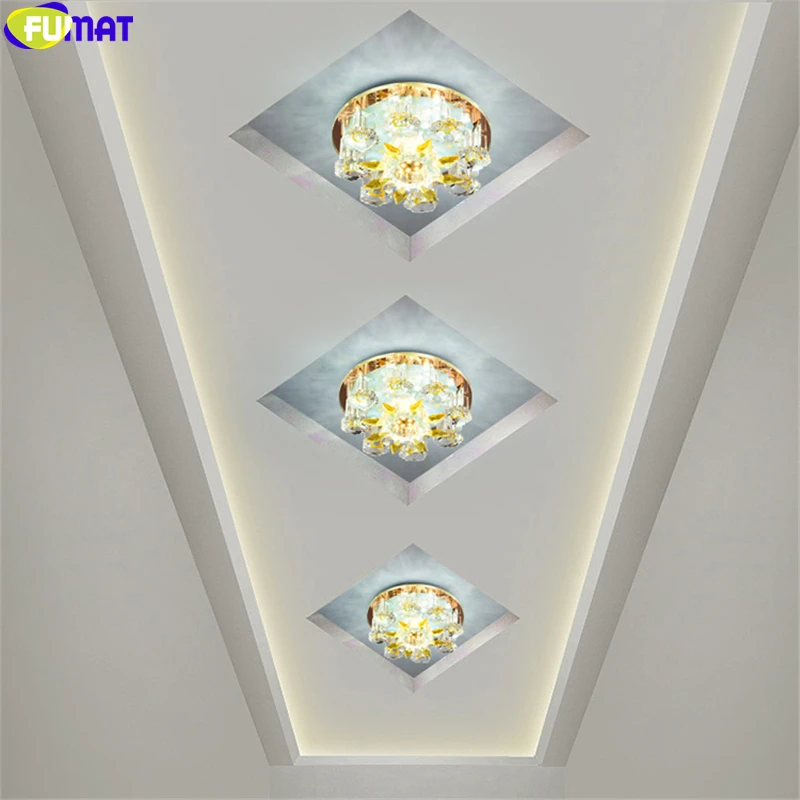 FUMAT Crystal K9 Ceiling Lamp Flowers Walk Way Lights AC90-260V Modern LED Aisle Light Lamps Hall Lighting Pumpkin Lotus Lights 1