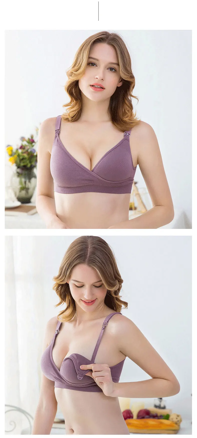 Wireless Maternity Bra Front Open Gather Together Prevent Sagging Seamless  3D Breathable Comfortable Breastfeeding Bras Push