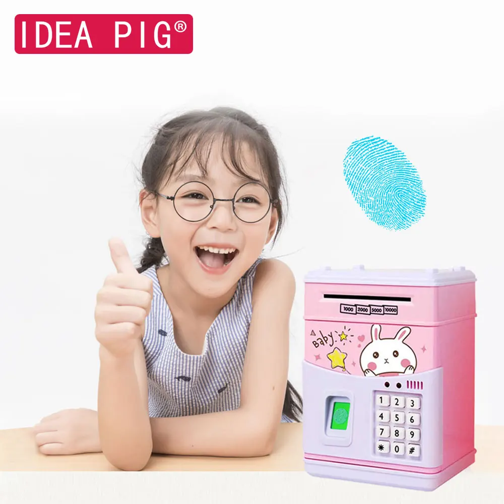 

Fingerprint Lock Piggy Bank Safe Money Box for Children Digital Coins Cash Saving Safe Deposit ATM Machine Birthday Gift Kids