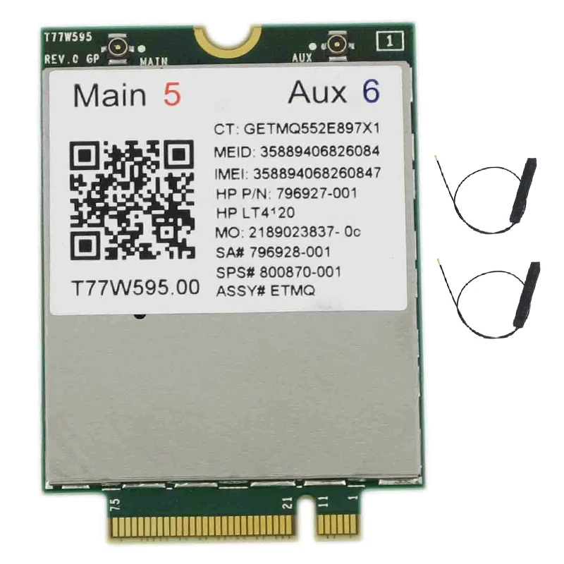 Lt4120 X5 LTE T77W595 796928-001 аккумулятор большой емкости 4G WWAN M.2 150 Мбит/с LTE модем для hp Elite X2 840 850 G3 640 650 645 G2