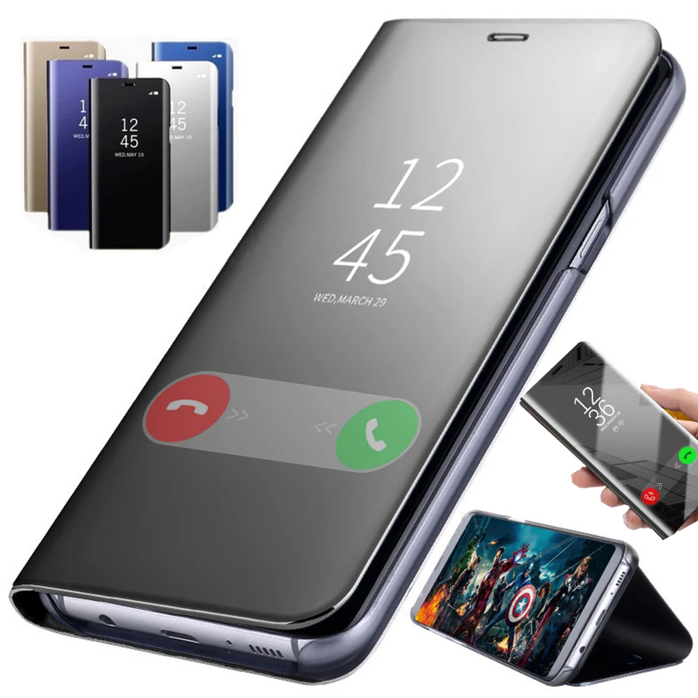 

Smart Mirror Flip Stand Case For Samsung Galaxy S8 S10 S9 Plus S7 Edge Note 9 8 10 Pro A30 A50 A60 A70 A7 J4 J8 J6 2018 Cover