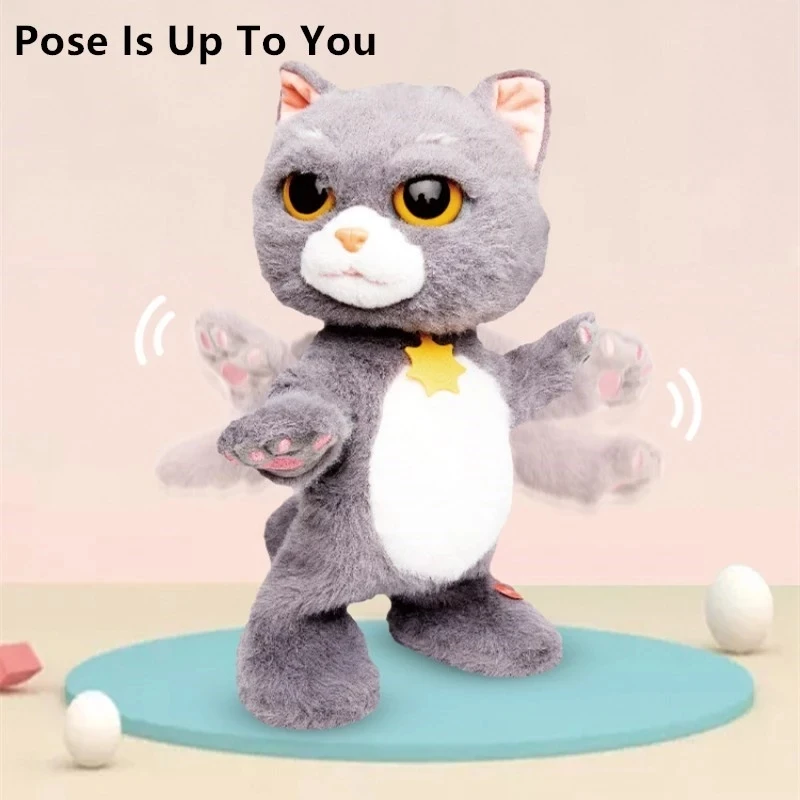 Elektroniczny Robot kot może tańczyć chodzenie mówić grać z dzieckiem duży rozmiar elektryczny pluszowy zabawkowe zwierzątko dziecko przyjaciel Puzzle lalka śmieszne zwierzę domowe