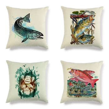 

Decorative Home Cushion, New Year Gift Series Color Animal Head Cushion Set Home Decorative Pillow Case 45*45 cm Car sofa cover