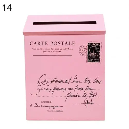 Ретро американский пасторальный настенный почтовый ящик металлический буквенный замок для почтового ящика модное ведро газетные коробки почтовый ящик украшение сада - Цвет: 14