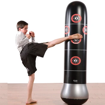 

1.5M/1.6M Inflatable Stress Punching Tower Bag Boxing Standing Water Base Training Pressure Relief Bounce Back Sandbag with Pump