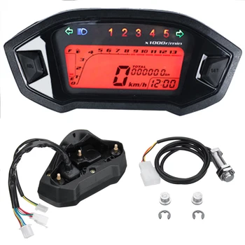 

10V-15V Universal Waterproof LCD Digital Backlight Motorcycle Odometer Speedometer Tachometer Gauge Apply For Any Engine Type