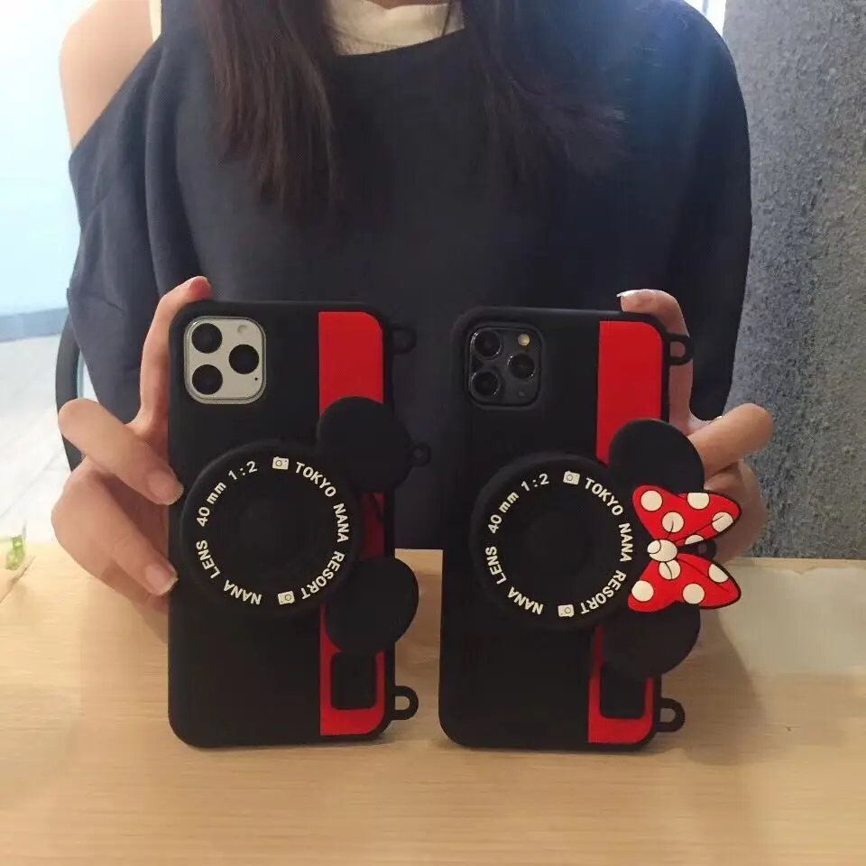 ORYKSZ милый мультяшный 3D Минни бумажник силиконовые чехлы для iPhone 11 Pro Max XR XS 6 6S 7 8 Plus