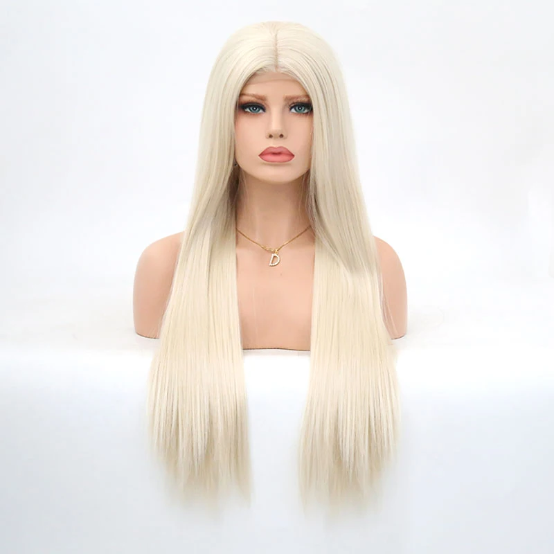 

Charisma Blonde Wig Straight Hair Synthetic Lace Front Wig Heat Resistant Fiber Natural Hairline For White Women Wig