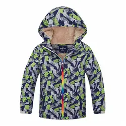 Демисезонный модная детская одежда с рисунком детская верхняя одежда Теплый спортивное пальто Ветронепроницаемые и водонепроницаемые