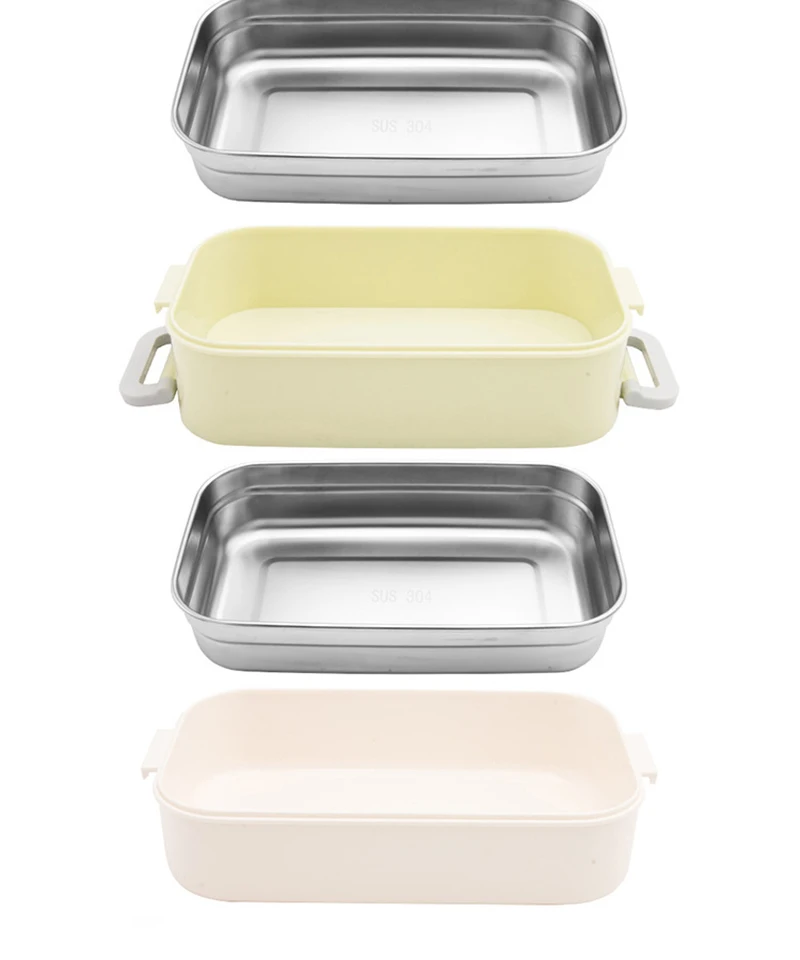 不锈钢保温饭盒单双层学生成人上班族微波炉午餐盒保鲜分格便当盒_B0_12