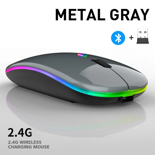 RGB Wirelesss Mouse Rechargeable USB Bluetooth Computer Mouse Ergonomic Silent Macbook Gaming Mause LED Backlit Optical Mice mini computer mouse Mice