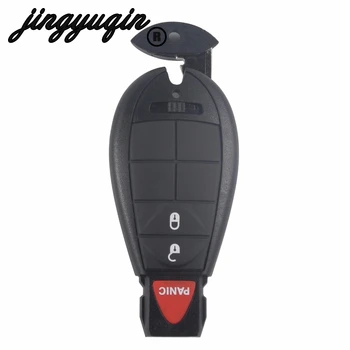 

jingyuqin 3 Buttons Remote Case Smart Key Shell For Chrysler 300 Town & Country Dodge Challenger Charger Durango Journey