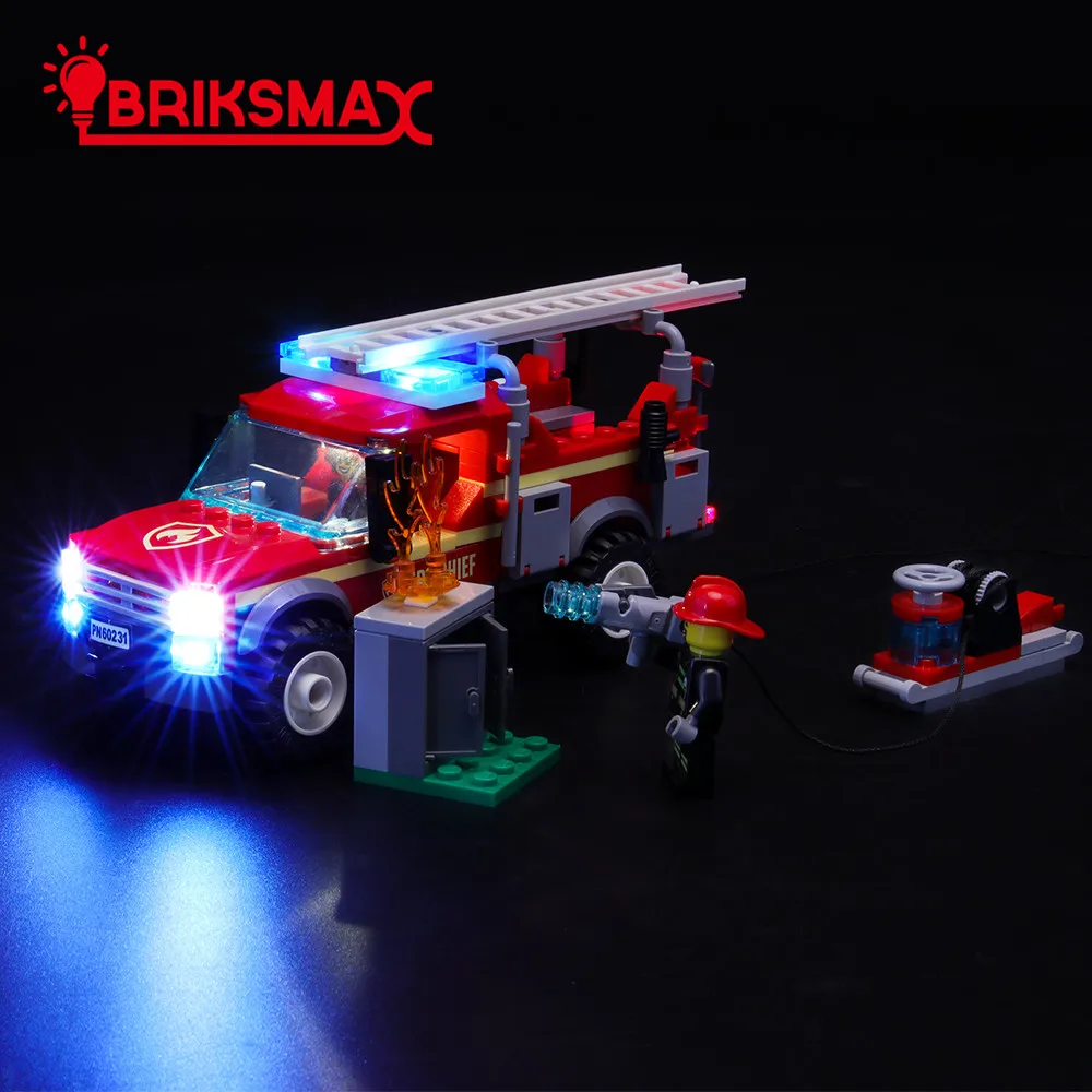 

BriksMax Led Light Up Kit For City Series Fire Chief Response Truck Building Blocks Compatible With 60231 (NOT Include Model)