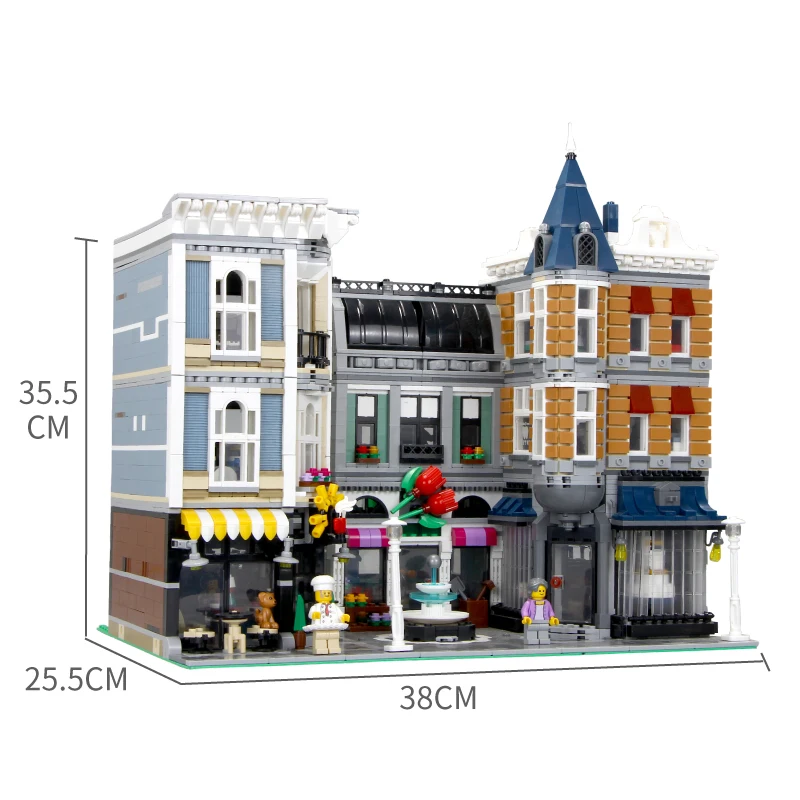 15019 создатель сборки квадратный романтический ресторан архитектура уличные строительные блоки 4122 шт. кирпичи игрушки подарок создатель 10255