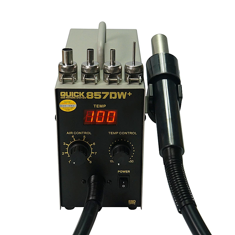 Быстрый 861DW Горячего Воздуха BGA паяльная станция+ KADA 852D паяльная паровой утюг с пистолет-распылитель для SMD iс Чип ремонт - Цвет: quick 857DW