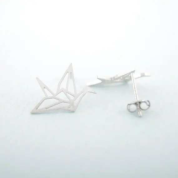Jisensp Stainless Steel Mickey Earings Minimalist Jewelry for Women Small Birds Fox Leaf Stud Earrings Animal Accessories Gifts