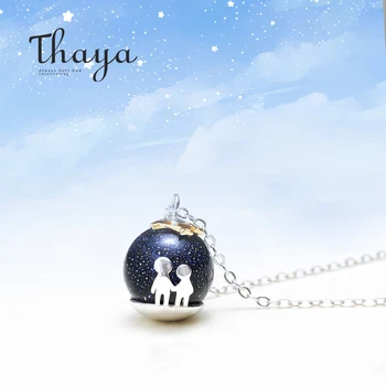 

Thaya Party Blue Gravel Gem Stone Pendant Necklace S925 Sterling Silver Children Childhood Necklace For Women Chic Unique Gift